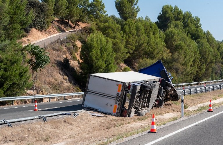 Semi truck black box data recorder used in accident investigation